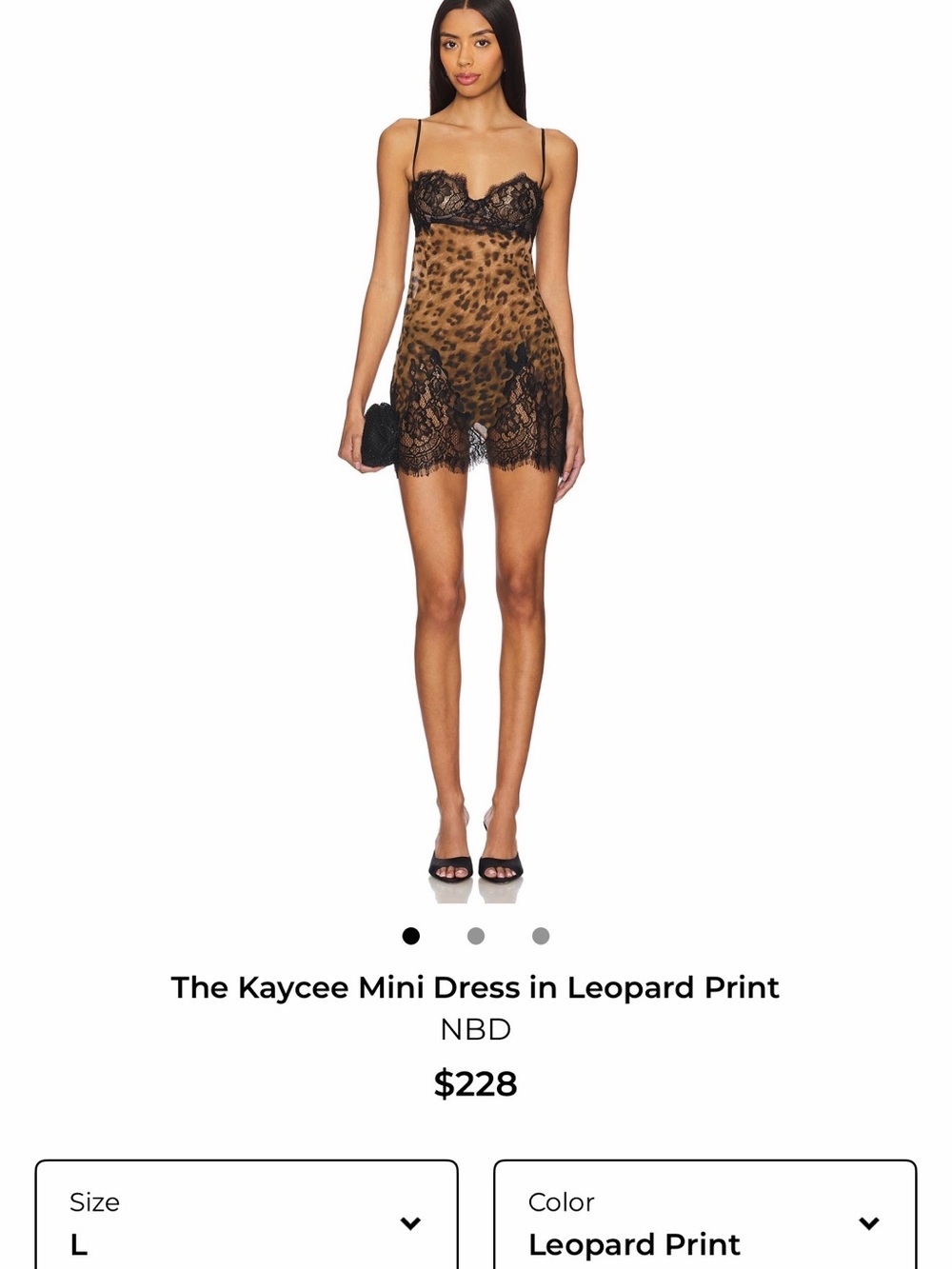NBD Kaycee Leopard Print Mini Dress with Black Lace